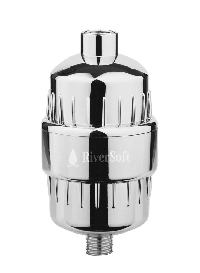 RIVERSOFT SF-15 PRO Shower and tap Filter for Hard Water with 15 Stage | Water Softener for Bathroom | Hard Water Filter (Pack of 1,Chrome) - Image 1